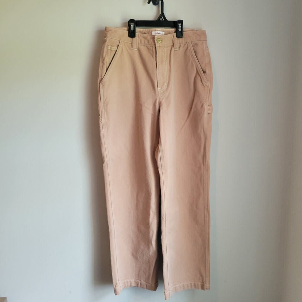 Tna Pants Women 6 Peach Pink Carpenter Straight Leg Cotton Twill Workwear Casual